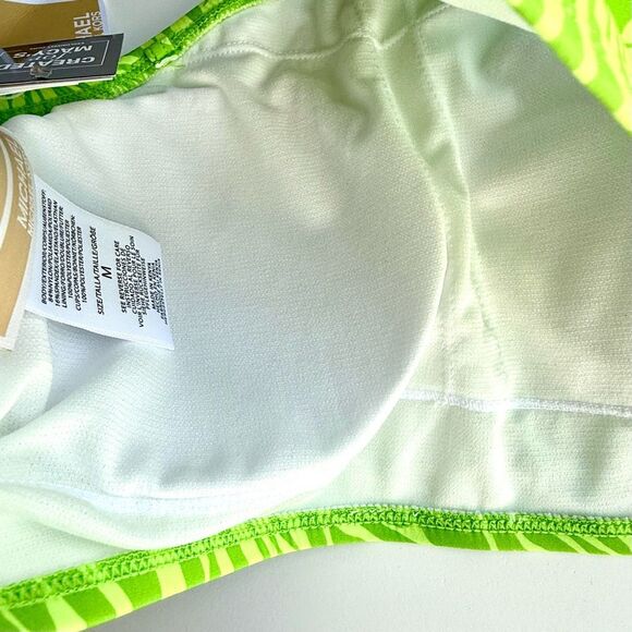 NWT MICHAEL Michael Kors women's animal-print halter swimsuit top, in a vibrant - Picture 6 of 7